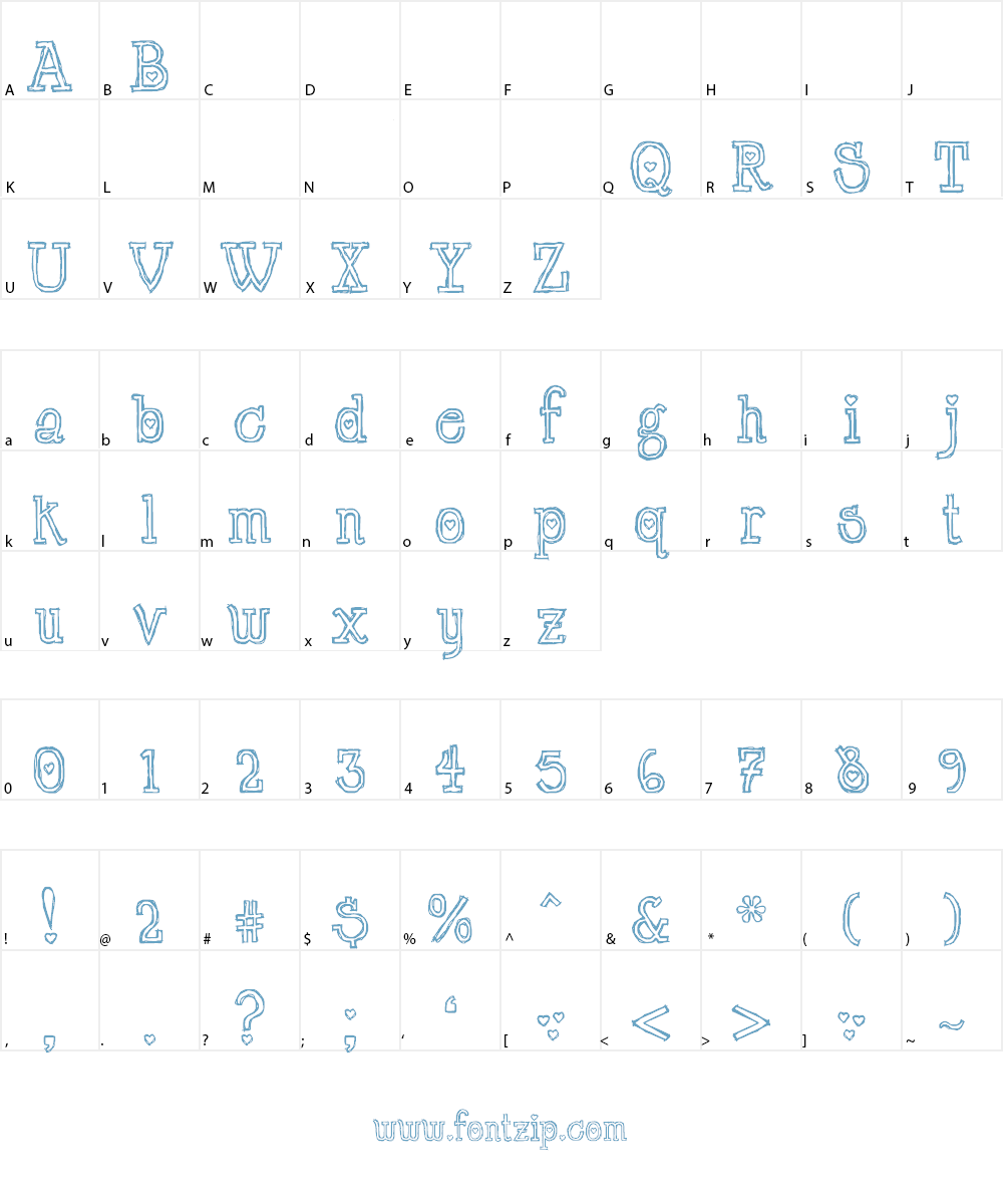 LT Chickenhawk Font Character